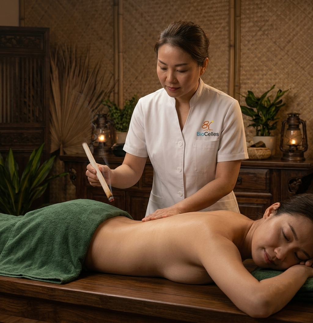 Therapist Moxibustion Treatment